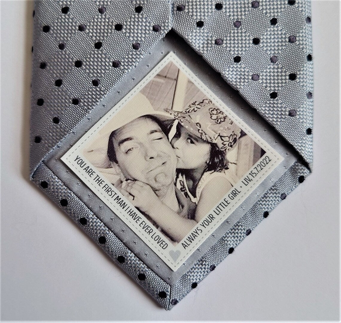 Personalised tie patch for Dad on wedding day