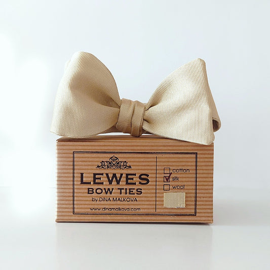 champagne vintage silk bow tie