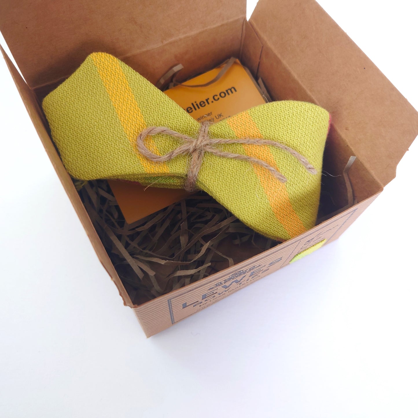 mustard yellow cotton textured bow tie