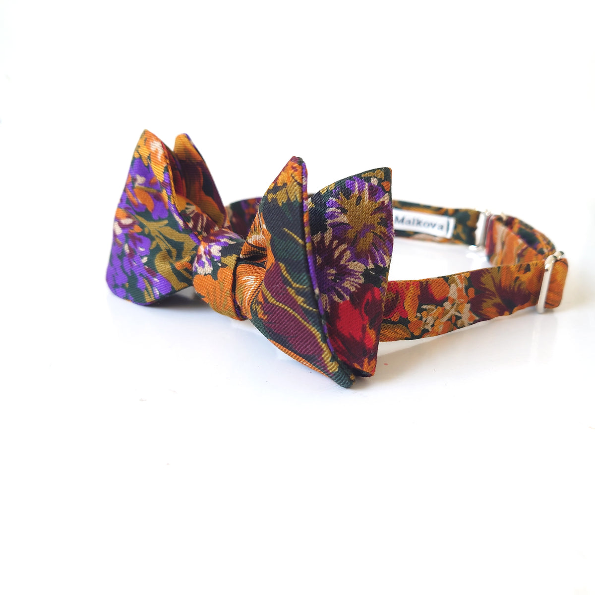 Autumn floral wool bow tie