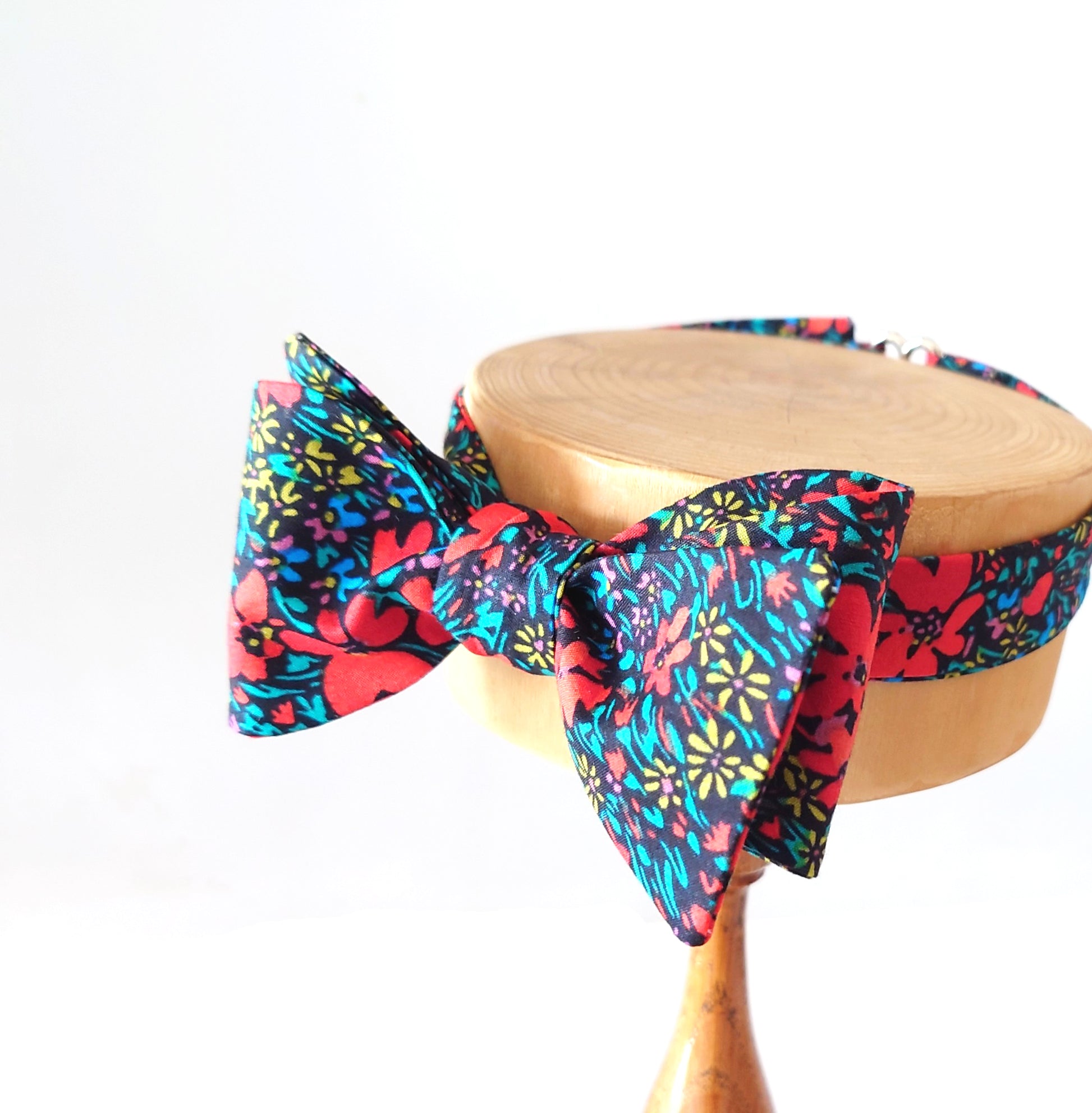 black floral bow tie