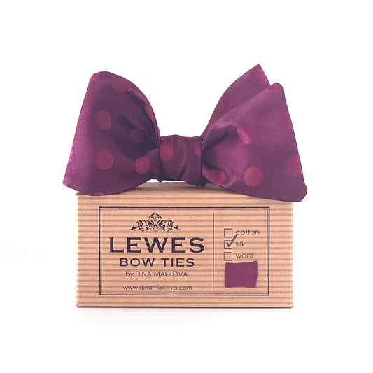 Burgundy vintage silk bow tie