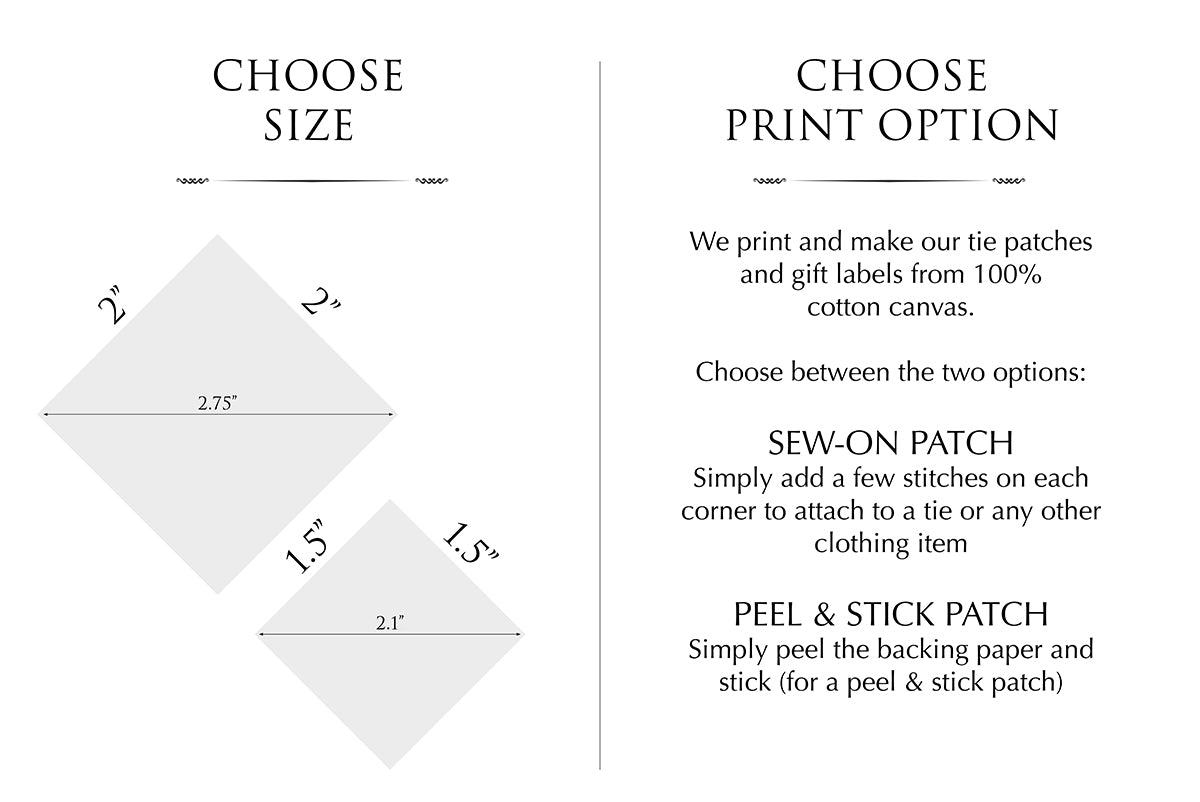 wedding patch print size guide