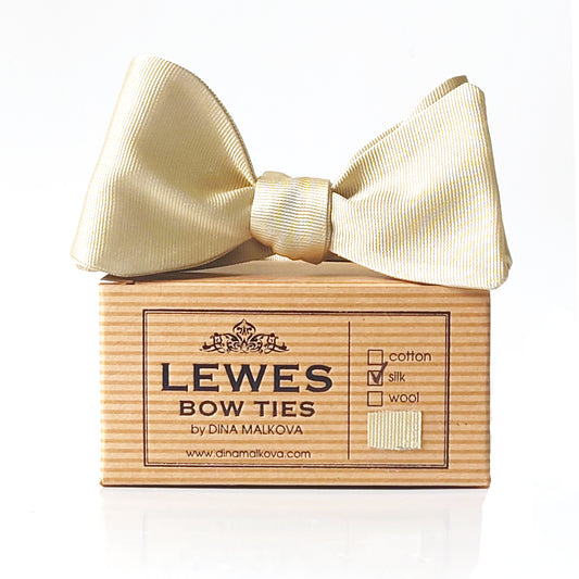 Gold silk bow tie 