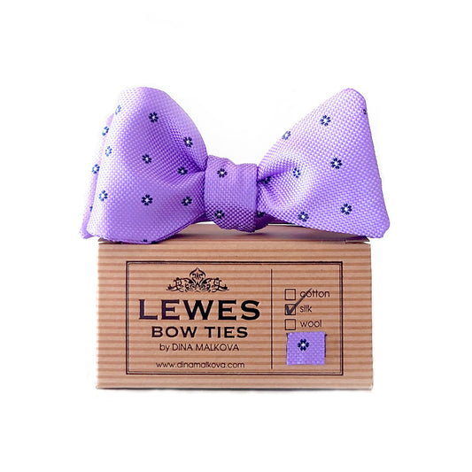 Lilac silk wedding bow tie