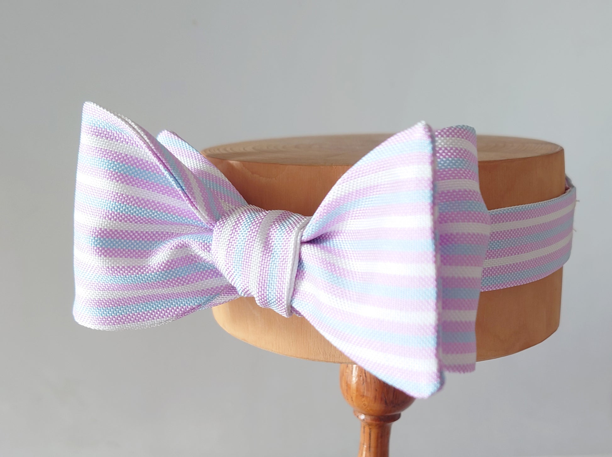 lilac and blue wedding silk bow tie