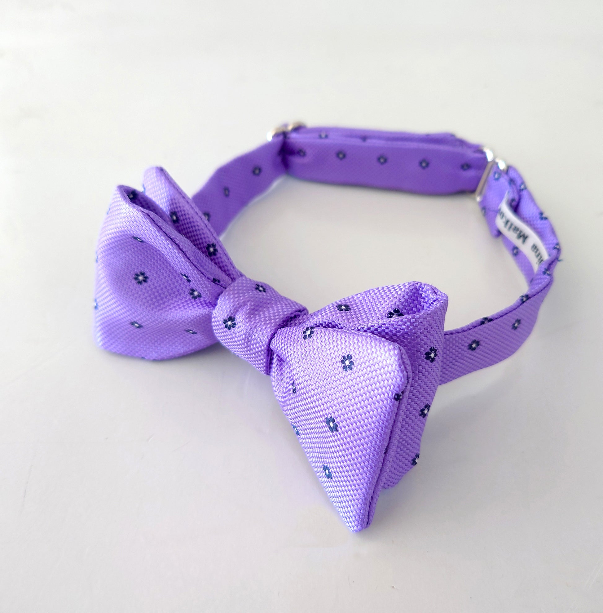 Lilac vintage silk self tie bow tie