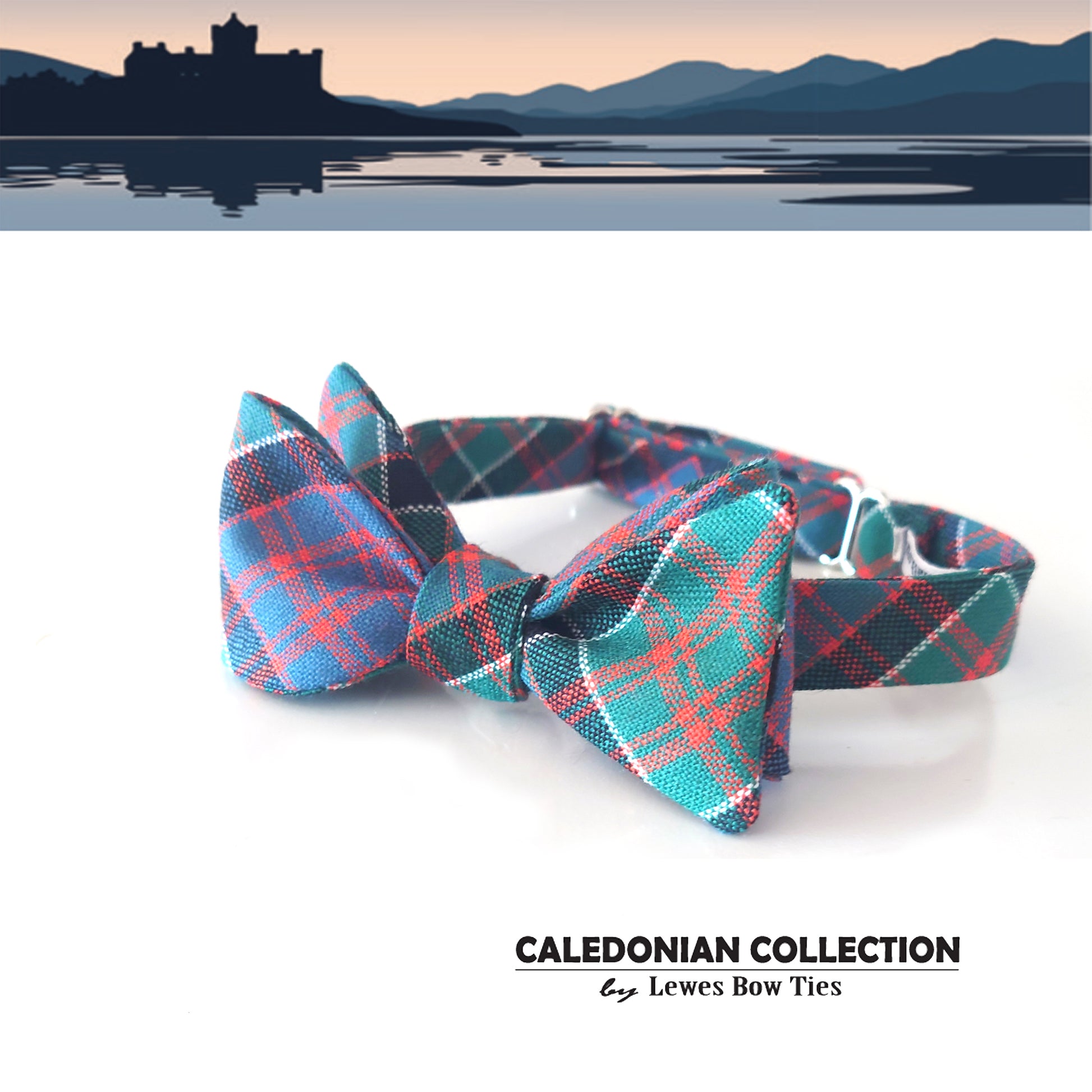 Plaid tartan bow tie MacDonald of Clanranald Scotland by Lewes Bow Ties