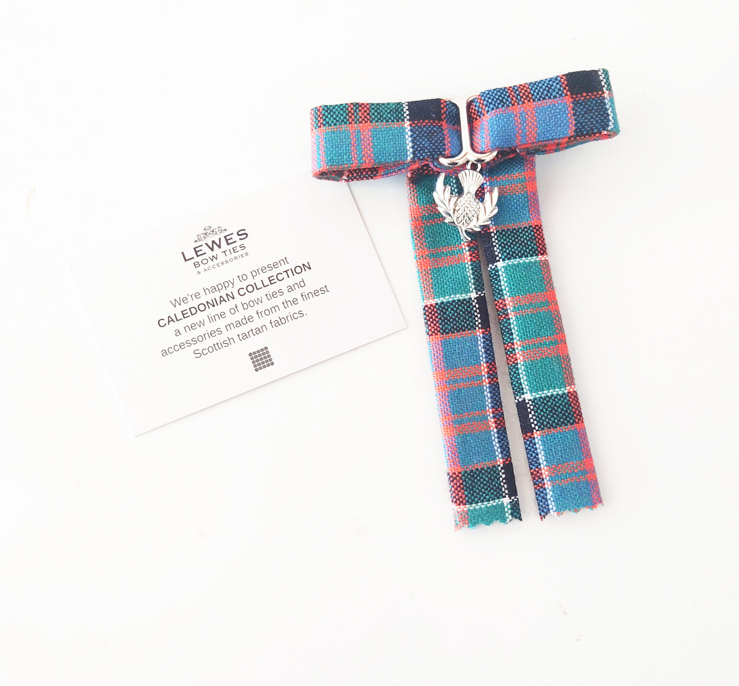 Plaid tartan thistle MacDonald of Clanranald pin brooch