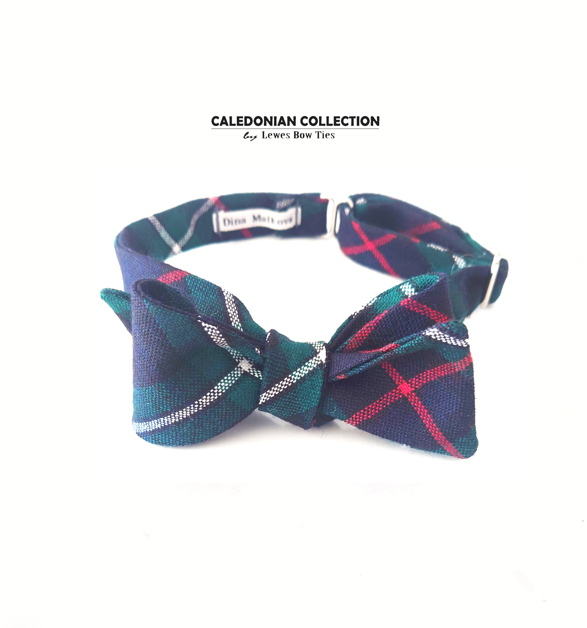 MacKenzie plaid tartan wool bow tie woven in Scotland