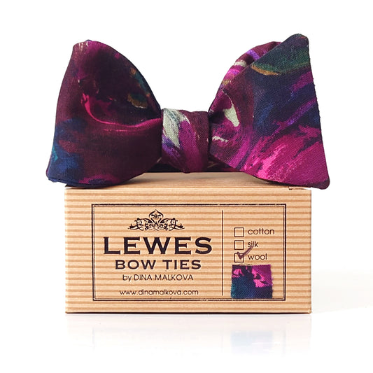 Purple wool bow tie