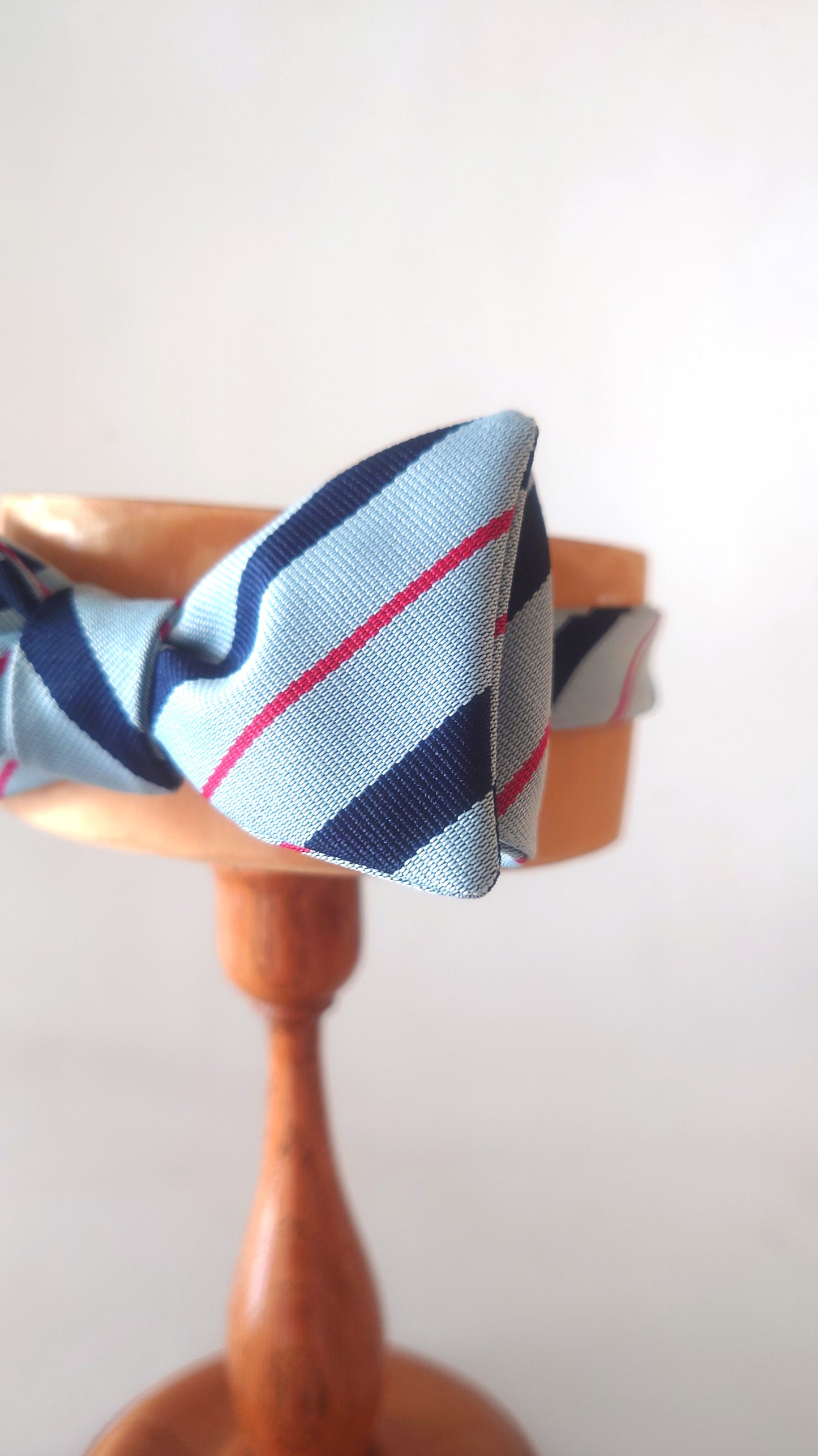 Detail of RFC grey striped bow tie