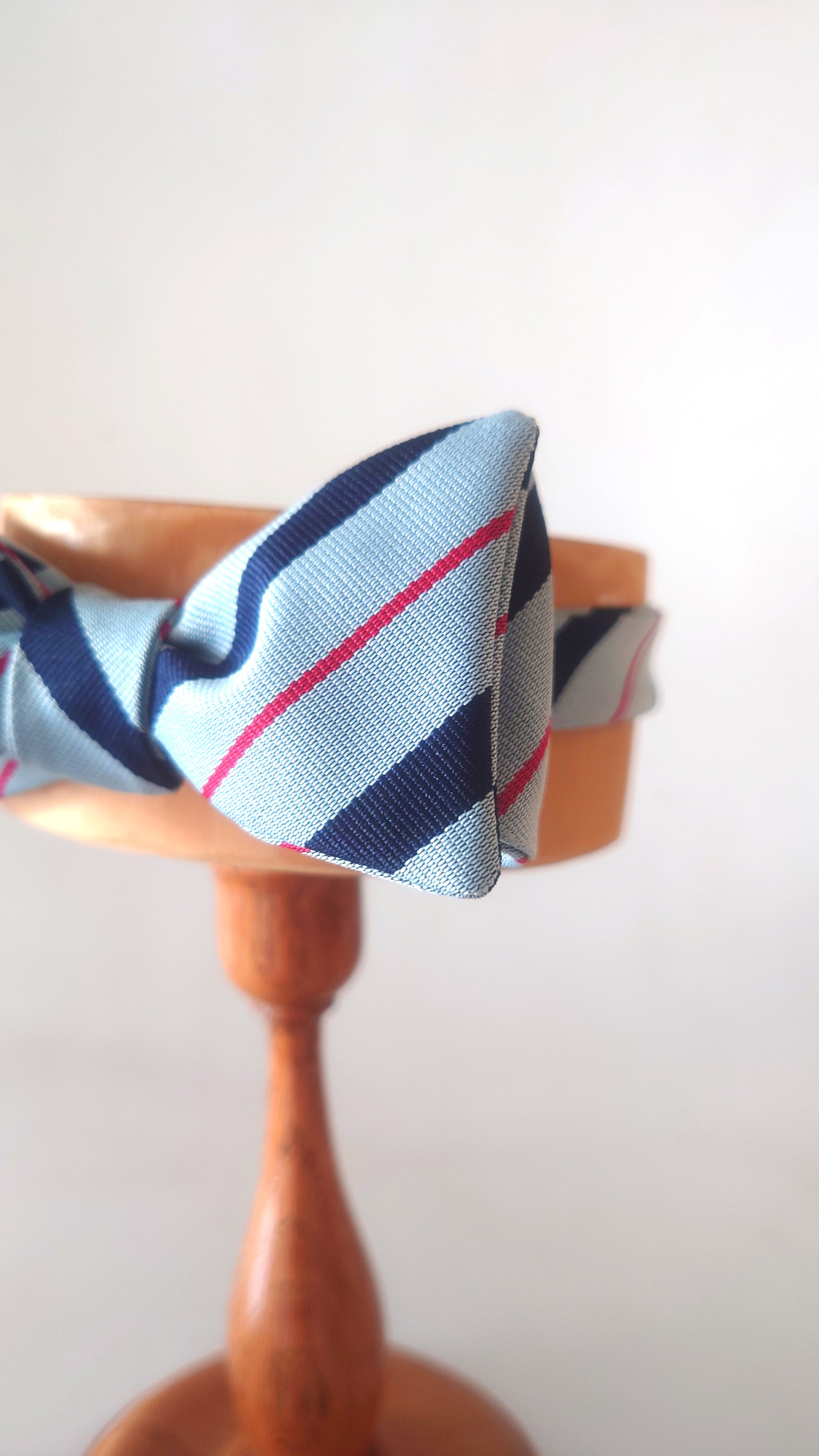 Detail of RFC grey striped bow tie