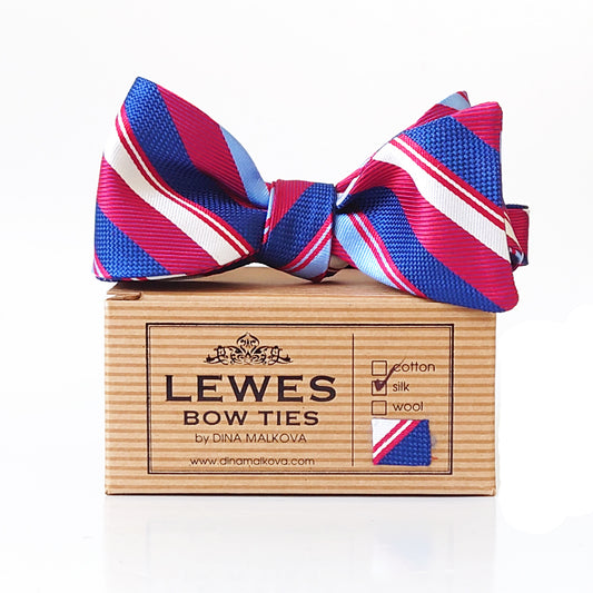 Red white and blue stripe bow tie