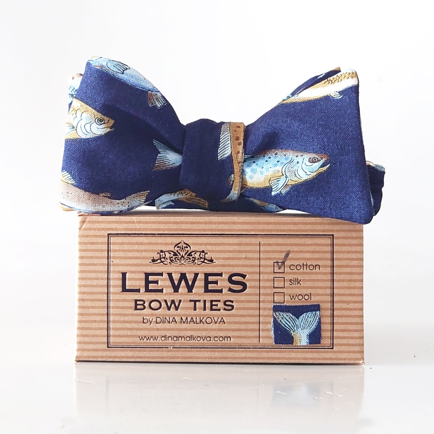 salmon and trout fly fishing bow tie