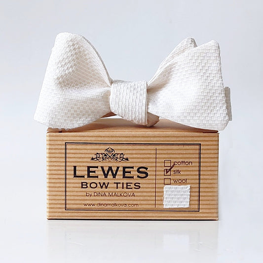 Vintage white Vanners silk bow tie