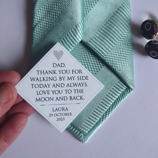 Personalised tie patch for Father of the bride