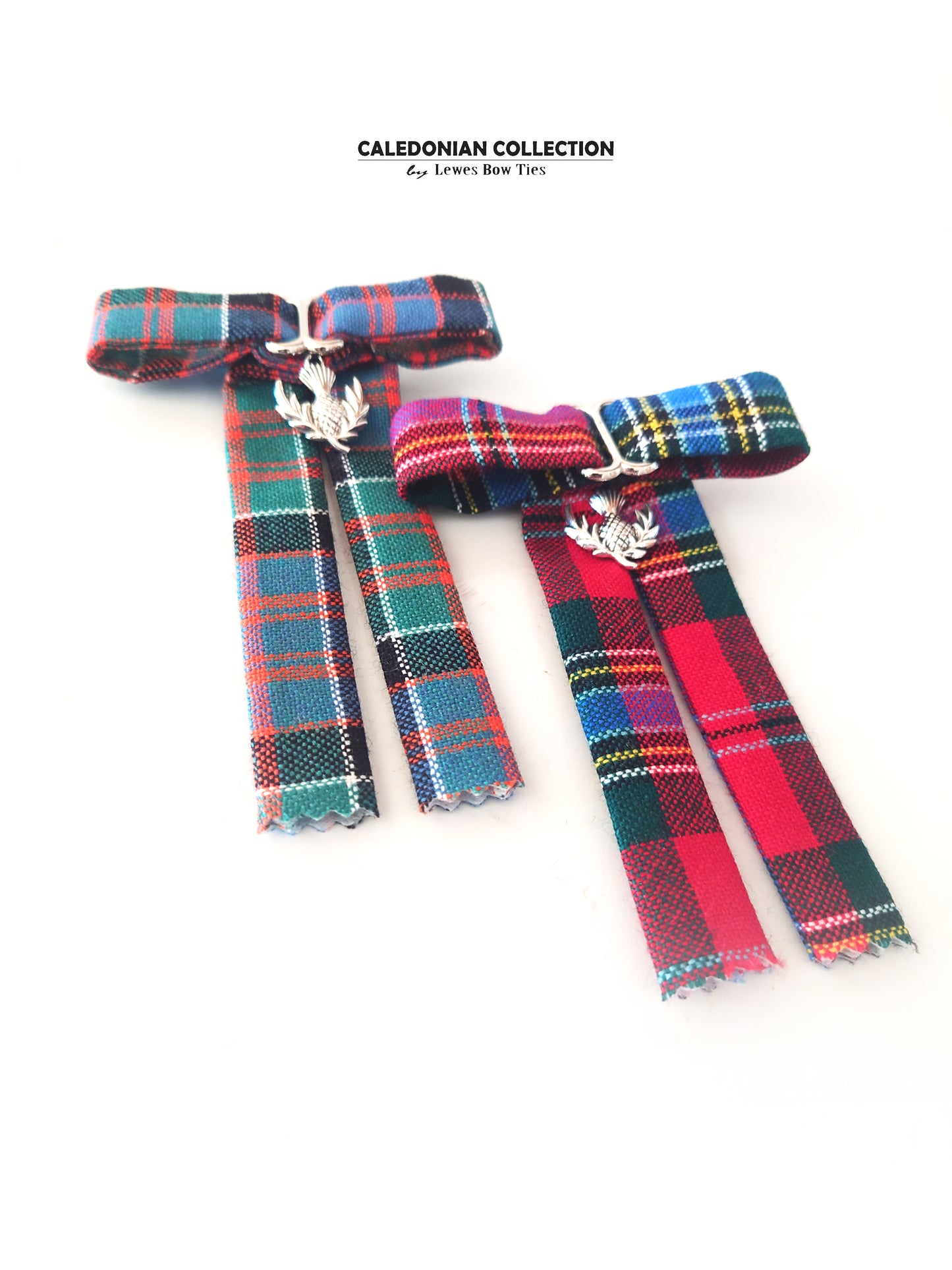 Two plaid tartan brooches from Scotland MacDonald of Clanranald & MacLean of Duart