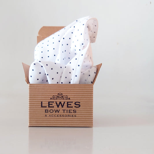 white cotton micro dot pocket square